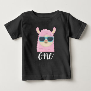 Första födelsedag Cute Llama Ansikte 1:a födelseda T Shirt