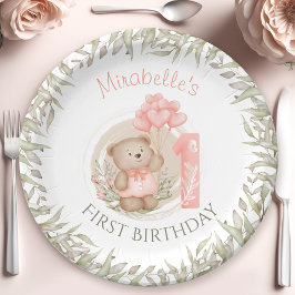 Första födelsedag Cute Nalle Peach