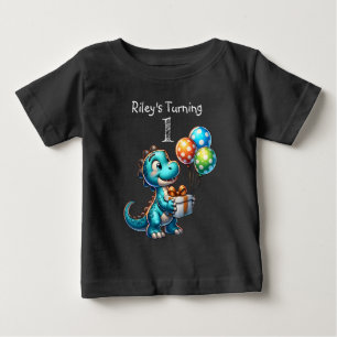 Första födelsedag: Dinosaur Namn och ålder T Shirt
