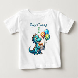 Första födelsedag: Dinosaur Namn och ålder T Shirt