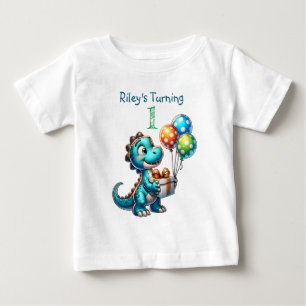 Första födelsedag: Dinosaur Namn och ålder T Shirt