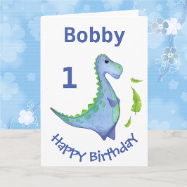 Första födelsedag Dinosaur Personalize Boy's Namn Kort