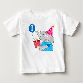 Första födelsedag Elephant med Balloon T-shirt