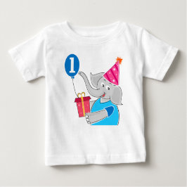 Första födelsedag Elephant med Balloon Tee