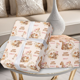 Första födelsedag: Fall Bear Girl Första födelseda Presentpapper