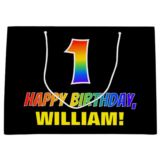 Första födelsedag: Fet, Roligt, Enkelt, regnbåge 1 (Framsidan)