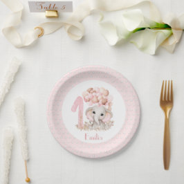 Första födelsedag Flicka Elephant Rosa Pappra Tall