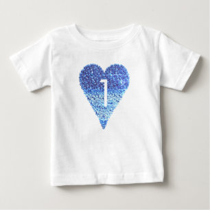 Första födelsedag Flicka Kids Heart Gnistra Girly T Shirt
