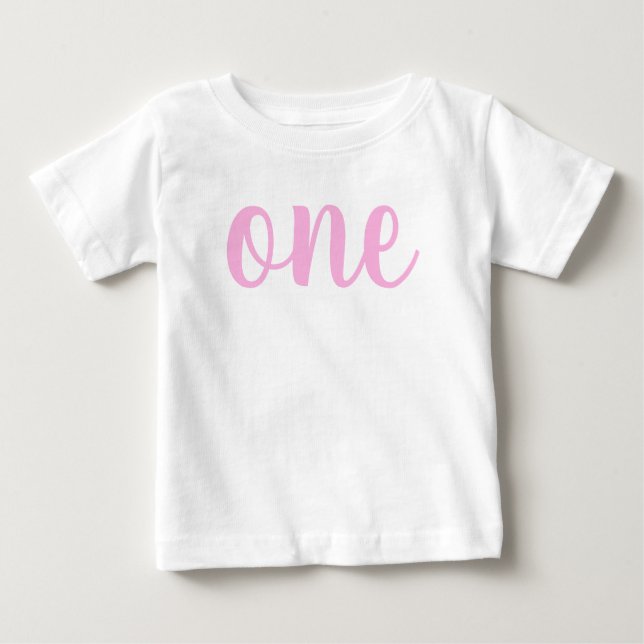 Första födelsedag flicka rosa en botande tee (Framsida)