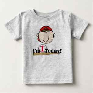 Första födelsedag för brunettbaseball t-shirt