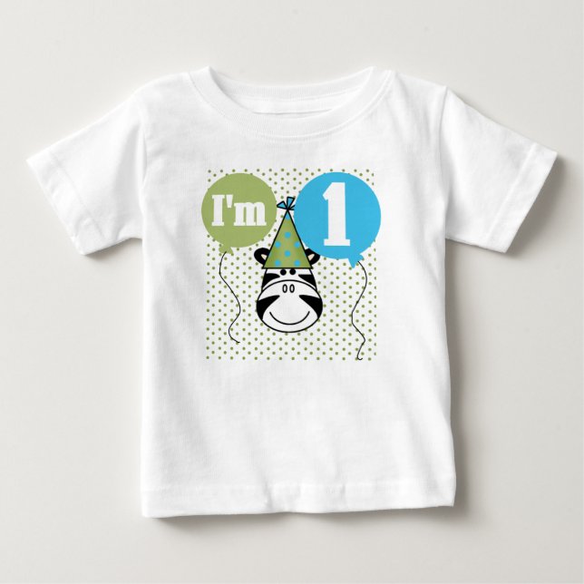 Första födelsedag för sebra t-shirt (Framsida)