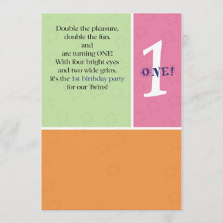 Första födelsedag för twillingar inbjudningar