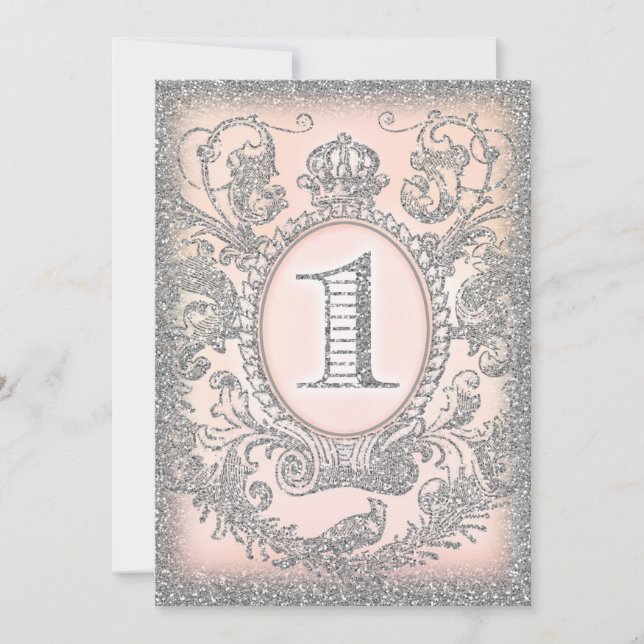 Första födelsedag Gång på tidningen Princess Silve Inbjudningar (Framsida)