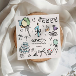 Första födelsedag Hand plockade Pappersservett