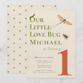 Första födelsedag inbjudan lilla Kärlek Kryp Baby