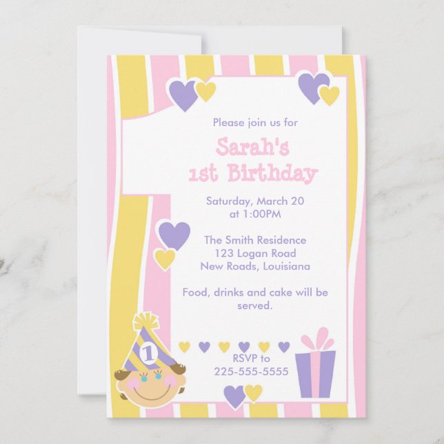 Första födelsedag inbjudningar (Framsida)