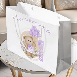 Första födelsedag Lila Namn Gift Bag