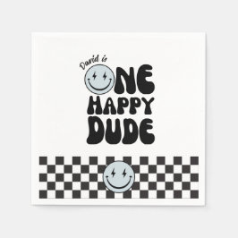 Första födelsedag Lycklig Ansikte Pappersservett