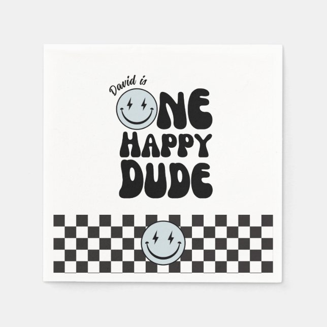 Första födelsedag Lycklig Ansikte Pappersservett (Framsidan)