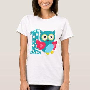 Första födelsedag Lycklig Uggla Tee Shirt