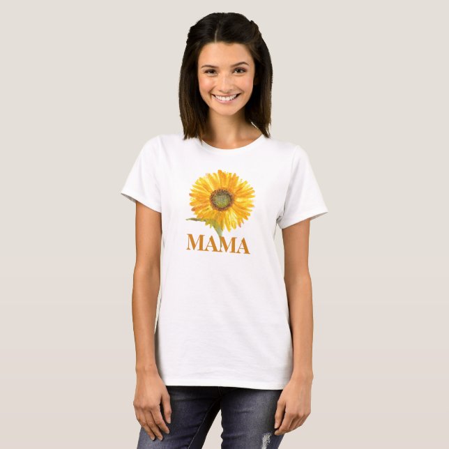 Första födelsedag Mamma Solrosblomman Mor T Shirt (Hel framsida)