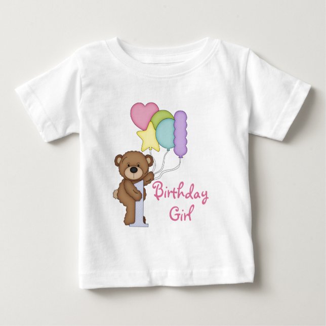 Första födelsedag med Ballothday Girl Tee Shirt (Framsida)