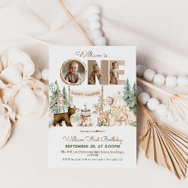 Första födelsedag med ett Camper-foto i Lycklig Inbjudningar