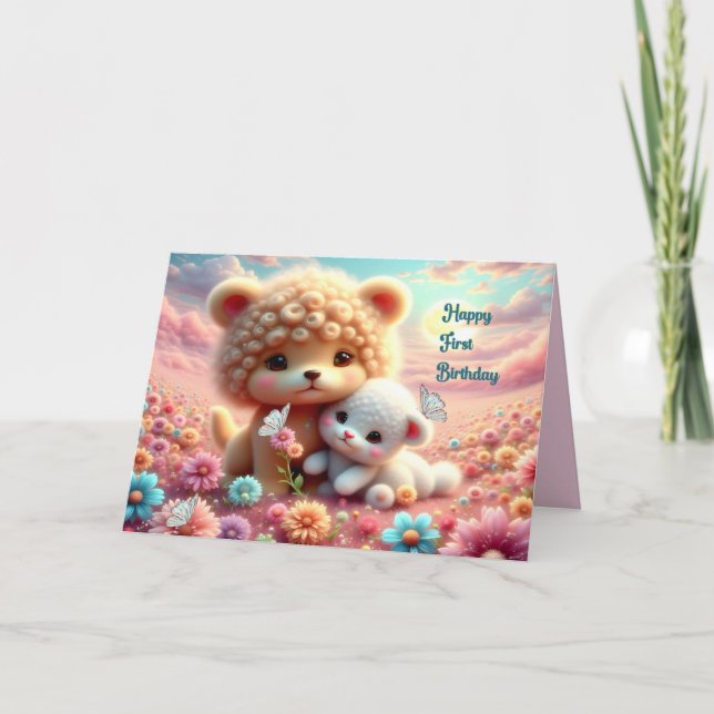 Första födelsedag med Leksak Bears Kort (Framsida)