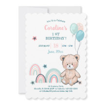 Första födelsedag med söt nalle.