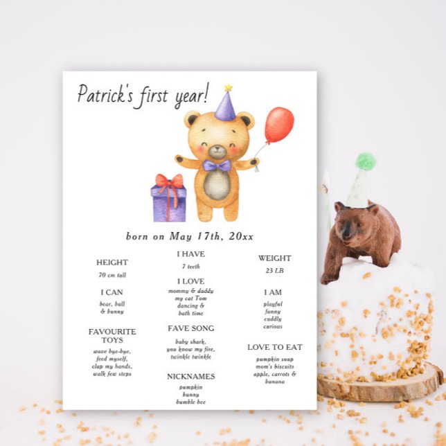 Första födelsedag Milestone Birthday Poster (Skapare uppladdad)