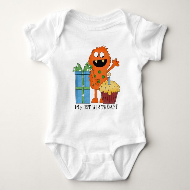 Första födelsedag: Monster baby T-shirt (Framsida)