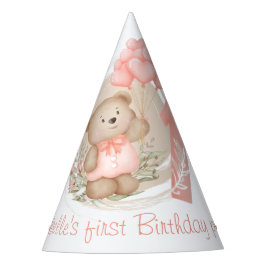 Första födelsedag - Nalle Hjärtballonger