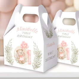 Första födelsedag - Nalle Hjärtballonger Presentaskar