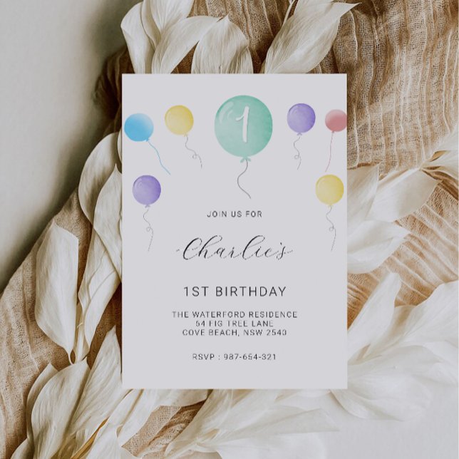 Första födelsedag, Nalle Inbjudningar (1st Birthday, Teddy Bear Invitation)