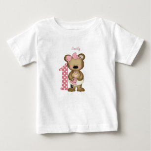 Första födelsedag Nalle med Doll T-Shirt