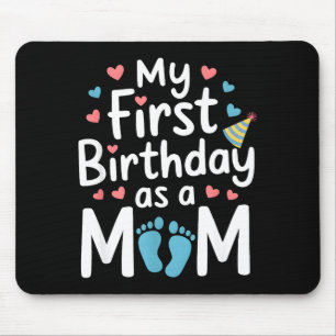 Första födelsedag ny mamma bebis fest glad mors da musmatta