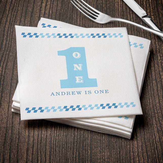 Första födelsedag Party Boys Blue One Pappersservett (1st Birthday Party Boys Blue One Napkins
)
