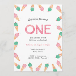 Första födelsedag Party | Inbjudan till glass