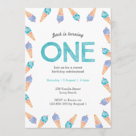 Första födelsedag Party | Inbjudan till glass