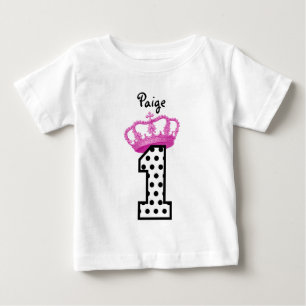 Första födelsedag Princess Polka dots 2 T Shirt