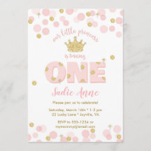 Första födelsedag Princess Rosa Guld Glitter