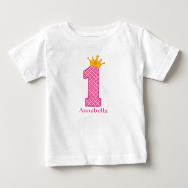 Första födelsedag Princess Tshirt Personlig T Shirt (Framsida)
