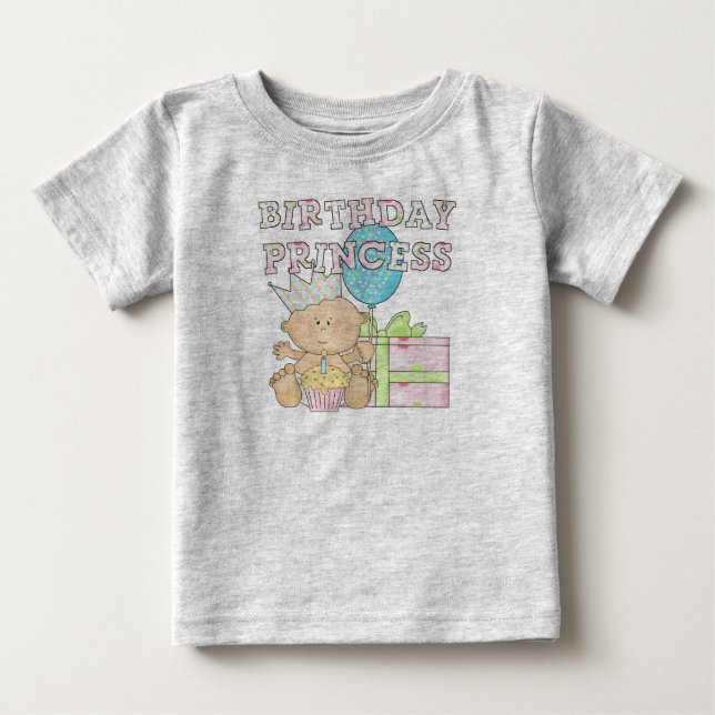 Första födelsedag prinsessan med Krona Tshirts (Framsida)