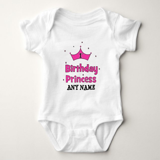 Första födelsedag prinsessan med rosa krona! tee (Framsida)