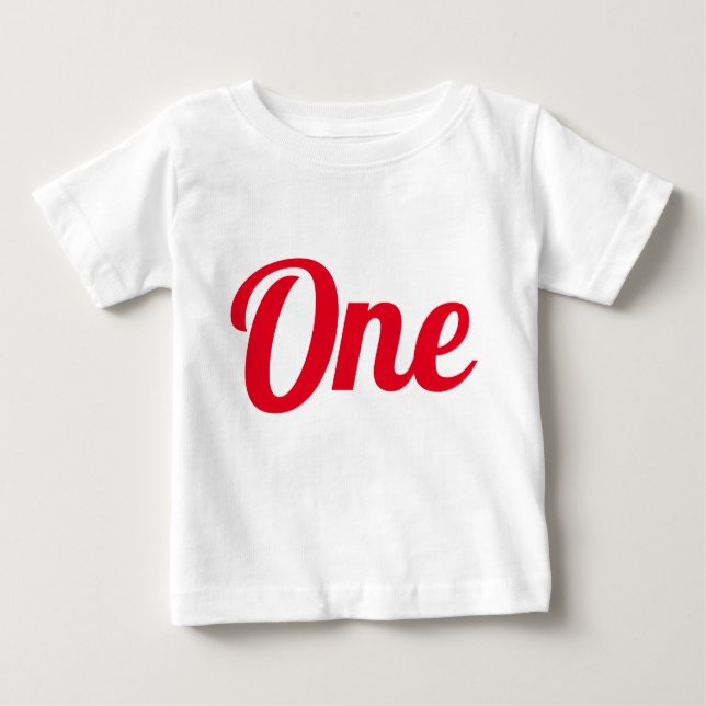 Första födelsedag Röda Baby T-Shirt (Framsida)