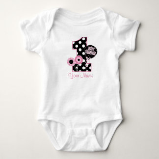 Första födelsedag - Rosa Black Personlig Shirt Tee Shirt