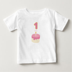 Första födelsedag rosa kaka t shirt