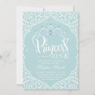 Första födelsedag Royalet Little Princess Ornament Inbjudningar