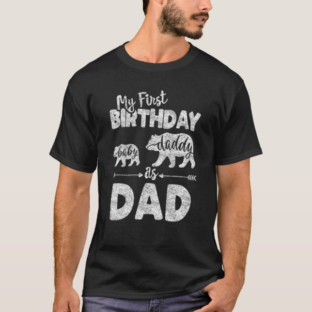 Första födelsedag som PAPPA, fjällande julklapp fö T Shirt (Framsida)