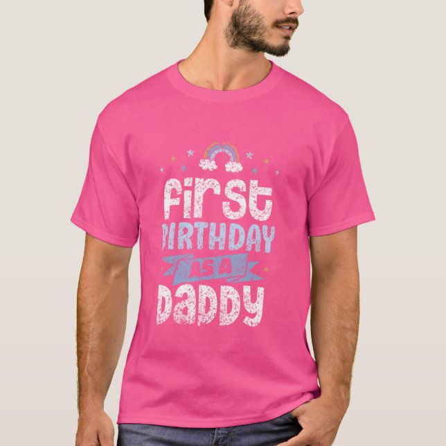 Första födelsedag som pappa Pappa Far Party T Shirt (Framsida)